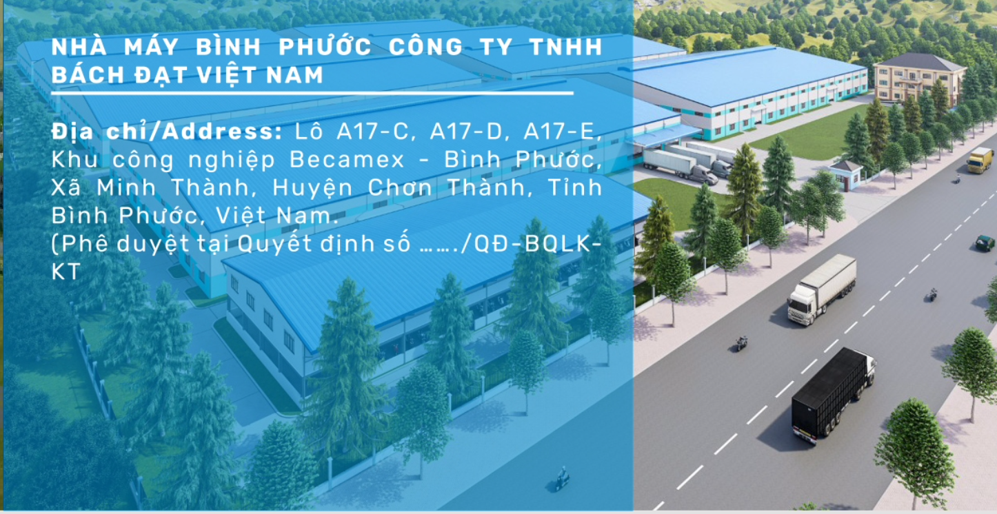 Nhà máy Bình Phước Công ty TNHH Bách Đạt Việt Nam 01